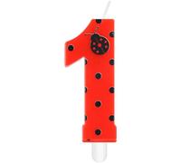mciskin Seven-Spotted Ladybug Birthday Candles,1st Birthday Decorations for Girls,Red Number 1 Candle for Cake,Red Ladybug Candles Cake Toppers for Girl Boy Birthday Party,Baby Shower Wedding Supplies