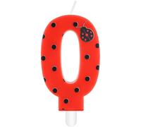 mciskin Seven-Spotted Ladybug Birthday Candles,Birthday Decorations for Girls,Red Number 0 Candle for Cake,Red Ladybug Candles Cake Toppers for Girl Boy Birthday Party,Baby Shower Wedding Supplies
