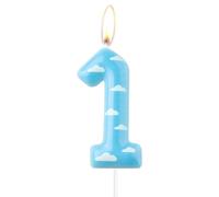 mciskin Toy Birthday Number Candle, Cartoon 1st Birthday Candles, Blue Sky White Cloud Number 1 Candle for Cake, Story Themed Decotayions, Farm Cake Topper for Girls Boys Birthday Party Suppiles