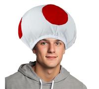 MCJC Mushroom Hat Halloween Red White Spotted Toad Costume for Adult Cosplay Headwear Party Toadstool Hat Accessory