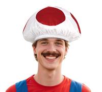 MCJC Mushroom Hat Halloween Red White Spotted Toad Costume for Adult Cosplay Headwear Party Toadstool Hat Accessory