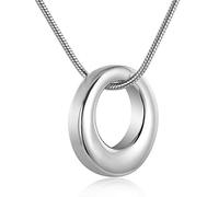 MCJKP Circle of Life Silver Cremation Jewellery Necklace for Ashes Keepsake Pendant Memorial Gifts Urns for Human Pets