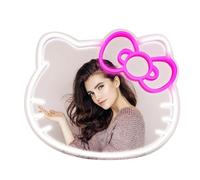 MCJSGSP Anime Hello Kit Mirror with Light Neon Signs for Wall Decor, Dimmable for Teen Girl Gift，Makeup Mirror neon Sign Room Decor (16.1 * 14 inch)