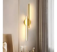 Mckalen LED Wall Light Indoor 60CM, 24W 2700LM Led Wall Lamp Gold, Modern Wall Sconce Lights Acrylic for Living Room Bedroom Dining Room Hallway Corridor, Warm Light 3000K