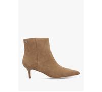 McKay Camel Suede Heeled Ankle Boots - Beige Suede / 3