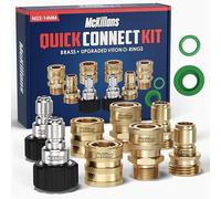 McKillans® Pressure Washer Quick Connect Kit, M22-14mm to 3/8" Male Female Quick Disconnect Kit for Power Washer (Brass)