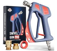 McKillans® Swivel Gun Pro - Swivel High Pressure Water Handle with 3/8" Male Plug and 1/4” Quick Connector Coupler - Power Washer Gun Compatible with Foam Cannon - Nozzle Tips Holder