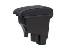 Mckjtdvh Automobile Arm Rest For Fit For Jazz 2002-2003 2004 2005 2006 2007 For Arm Rest Rotatable Hatchback Center Centre Console Storage Box Armrest Car Armrests(Black white lines)