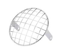 Mckjtdvh Headlamp Protector Cover For Motorcycle 7" Headlight Mesh Grill Side Mount Universal Cover Mask For Cafe Racer(Silver)