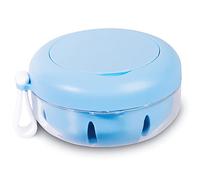 Mckkor Retainer Case, Retainer Cleaner Case, Definitely No-Leak Denture Case Denture Bath Box for Traveling Perfectly, Denture Cup with Strainer & Mirror(Blue)