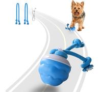 Mckkymi Interactive Dog Toys Ball - Fun Moving Dog Toys to Keep Them Busy | Smart Jumping Ball for Dogs with Three Modes, Rechargeable Automatic, Knot Design, Bite-Resistant and Teeth-Cleaning,Blue