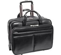 McKLEIN 15" Leather Wheeled Laptop Briefcase- BOWERY- Black