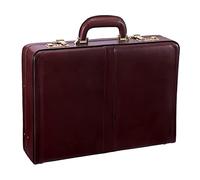 McKLEIN Leather 3.5" Attaché Briefcase- Reagan, Burgundy, 18"x3.5"x13", Non-Wheeled