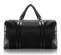 McKlein, N Series, Pasadena, Nano Tech-Light Nylon with Leather Trim, 20" Nylon Carry-All Duffel, Black, One Size, Duffel Bags