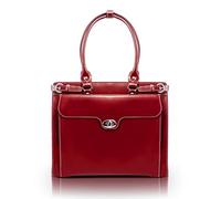 McKlein, W Series, WINNETKA, Top Grain Cowhide Leather, 15" Leather Ladies' Laptop Briefcase, Red (94836)