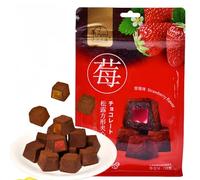 Mckona-138g Fruit-Filled Chocolate Bites - Assorted Flavours (Mango, Grape, Strawberry, White Peach, Orange) - Creamy Chocolate with Real Fruit Taste (Strawberry)