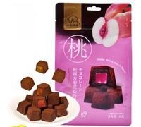 Mckona-138g Fruit-Filled Chocolate Bites - Assorted Flavours (Mango, Grape, Strawberry, White Peach, Orange) - Creamy Chocolate with Real Fruit Taste (White Peach)