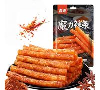 Mckona - Latiao, Chinese Spicy Snacks, Latio, Asian Street Snack, Classic Hot Strips for Office, Parties 65g/62g (Strips - Mild Spicy 62g)