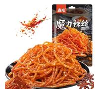 Mckona - Latiao, Chinese Spicy Snacks, Latio, Asian Street Snack, Classic Hot Strips for Office, Parties 65g/62g (Shredded - Mild Spicy 62g)