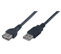 MCL 2m A/A Jack USB 2.0 Extension Cable - Black