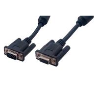 MCL 2m HD15 Male/Female 3 Coaxial and 9C SVGA Extension Cable - Black