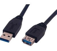 MCL MC923AHBO-1M USB 3.0 1 m OTG Super Speed A to Micro B Plug Cable - Black