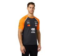 McLaren F1 Official 2025 Norris Driver T-Shirt, Grey and Orange, Team Merchandise (UK, Alpha, S, Regular, Regular, Autumn Glory/Phantom)