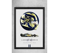 McLaren F1 Racing Team Lando Norris Wall Art Print, MCL36, A4 Size 31 x 23 cm, Black Frame