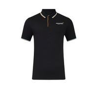 McLaren F1 Team Core Essentials Logo Polo Shirt, Black, Contrast Orange and Blue Trim (UK, Alpha, XXL, Regular, Regular, White)