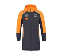McLaren F1 Team Longline Padded Rain Jacket, 2025 Season, Orange and Grey (UK, Alpha, XXL, Regular, Regular, Grey)