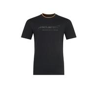McLaren Formula 1 Team Core Logo T-Shirt, Black with Orange Trim, Official F1 Fanwear (UK, Alpha, 3XL, Regular, Regular, Black)