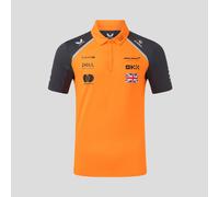 McLaren F1 Team Lando Norris Official Driver Polo Shirt, 2025 Season, Orange and Grey (UK, Alpha, S, Regular, Regular, Autumn Glory/Phantom)