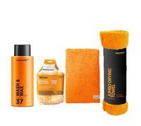 Mclaren Wash & Wax 500Ml+ Wash Mitt+Luxury Micro Fiber Cloth+Jumbo Drying Towel