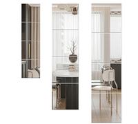 MCLEULLA Full Body Length Acrylic Mirrors Stickers for Walls, 4pcs Plexi-glass Mirror, Shatterproof Wall-Mounted Stick On Makeup Large Mirror Home Workout Gym Hallway Tile Self Adhesive