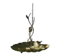 MCLIUJIA Bird Feeder Garden Ornament Hanging Bird Feeder Retro Leaf Statue Bird Feeding Tray Vintage Iron Bird Feeder Garden Outdoor