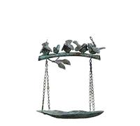 MCLIUJIA Bird Feeder Garden Ornament Hanging Outdoor Pet Bird Seed Food Feeder Country Retro Iron Bird Feeder Villa Courtyard(Grün)