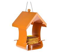 MCLIUJIA Bird Feeder Garden Ornament Meatl Bird Feeder Durable Hanging Wild Bird Feeder For Garden Outdoor Feeding(Orange)
