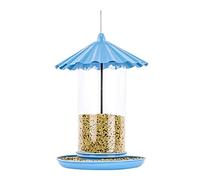 MCLIUJIA Bird Feeder Garden Ornament Metal Bird Feeder Hanging Pet Bird Seed Food Feeder With Roof And Tray For Outdoor