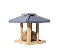 MCLIUJIA Bird Feeder Garden Ornament Wooden Bird Feeder Durable Hanging Wild Bird Feeder For Garden Outdoor Feeding