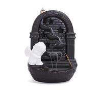 MCLIUJIA Incense Burner Ceramic Backflow Incense Burner Angel Fountain Colorful LED Waterfall Incense Holder For Home Yoga Aromatherapy Incense Holder(A)
