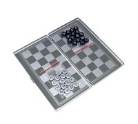 MCLIUJIA International Chess Set Chess Magnetic Metal Chess Set Aluminum Stainless Steel Chess Board Foldable Portable Pocket Chess Board Chess