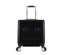 MCLIUJIA Travel Gear Suitcases Carry On Luggage Adjustable Trolley Suitcase for Travel Trip Boarding Combination Lock(Black)