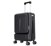 MCLIUJIA Travel Gear Suitcases Front Opening Luggage Suitcase ABS+PC Spinner Trolley with Pocket Compartmnet(A,24in)
