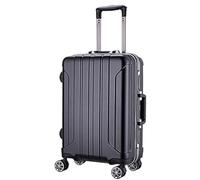 MCLIUJIA Travel Gear Suitcases Luggage Aluminum Alloy Trolley Case Thick Stripe Suitcases Portable Durable Suitcase(A,24inch)