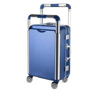 MCLIUJIA Travel Gear Suitcases Suitcases with Wheels Hard Shell Aluminum Frame Lovers Lugage Large Capacity Storage(Blue)