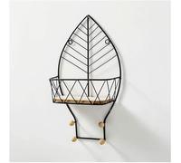 MCLIUJIA Wall Hooks for Hanging Nordic Iron Coat Hook Multifunction Key Hat Sundries Rack Clothes Hanger Wooden Wall Decoration Hooks Storage Holders Coat Rack Bathroom(Leaves-Black)