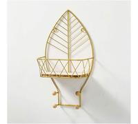 MCLIUJIA Wall Hooks for Hanging Nordic Iron Coat Hook Multifunction Key Hat Sundries Rack Clothes Hanger Wooden Wall Decoration Hooks Storage Holders Coat Rack Bathroom(Leaves-Gold)