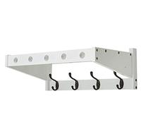 MCLIUJIA Wall Hooks For Hanging Wood Floating Shelves & Ledge, Coat Hat Rack With Metal Pegs Hook To Organizer Storage Decorative For Entryway Bedroom Coat Rack Bathroom(White,4 Hooks)