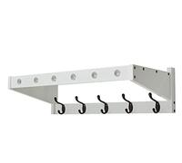 MCLIUJIA Wall Hooks For Hanging Wood Floating Shelves & Ledge, Coat Hat Rack With Metal Pegs Hook To Organizer Storage Decorative For Entryway Bedroom Coat Rack Bathroom(White,5 Hooks)