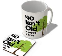 McMug - 40 Isn't Old if You're a Tree - Mug and Coaster Set, Ceramic, 11fl.oz.
